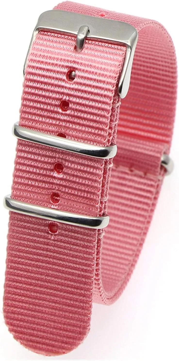 Nylon Watch Strap Strap 18Mm 20Mm 22Mm Strap Stripe Replacement Watch Accessories Strap /18Mm/White