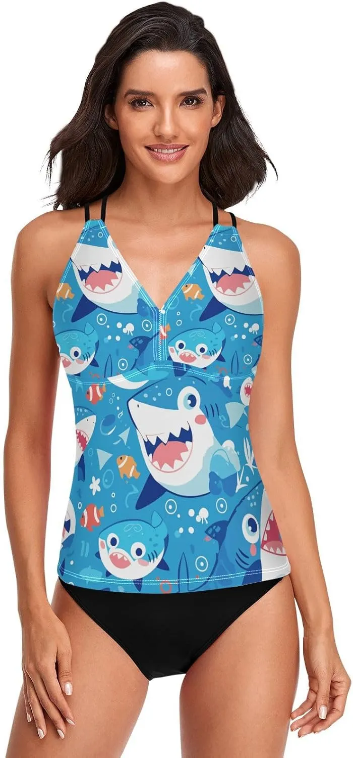 Ocean Fish sea Masco Women's Tankini Top Quick-Dry Tummy Control Swim Swimsuit Tops
