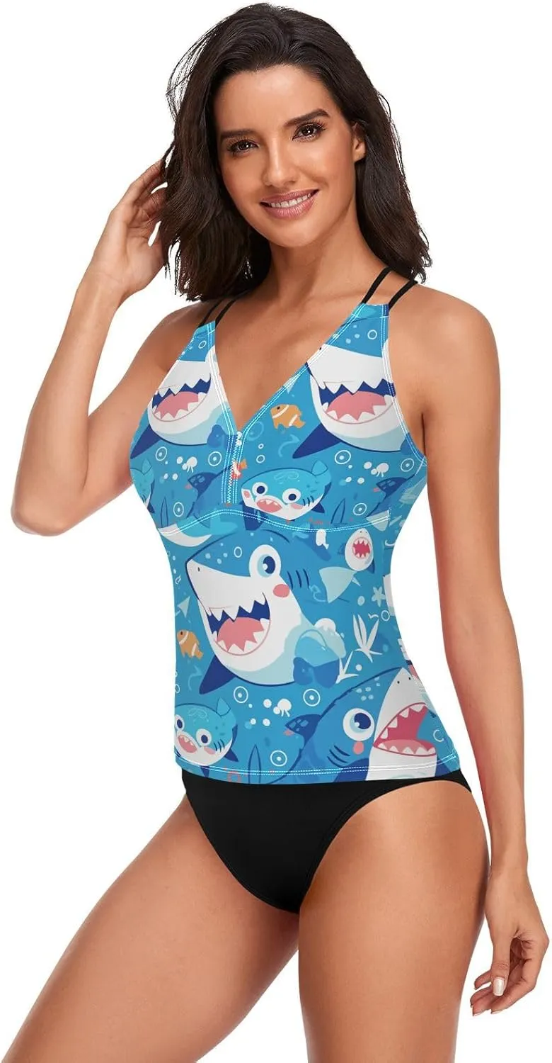 Ocean Fish sea Masco Women's Tankini Top Quick-Dry Tummy Control Swim Swimsuit Tops