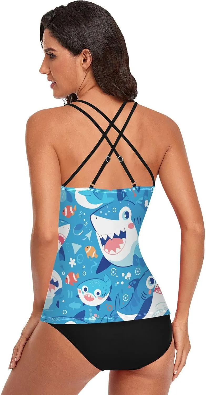 Ocean Fish sea Masco Women's Tankini Top Quick-Dry Tummy Control Swim Swimsuit Tops