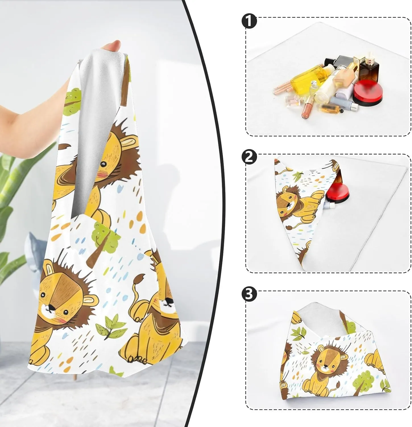 ODAWA Cute Cartoon Lions 21.7"x21.7" Self-adhesive Cloth Anti-Scratch Lens Wrapping