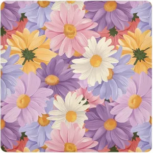 ODAWA Self Adhesive Cloth 21.7"x21.7" Floral Daisies Purple Lens Protector Wrapper for Camera, Lens, Laptop