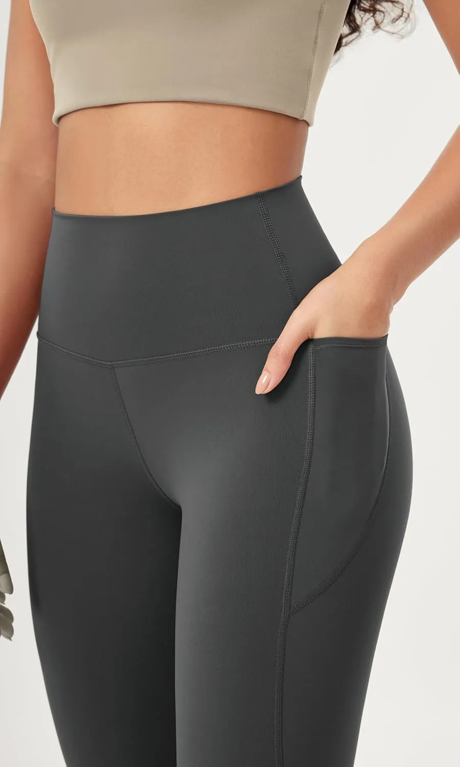 ODODOS Women's High-Waist 7/8 Compression Leggings with High-Positioned Pockets, Yoga Pants for Running & Workout