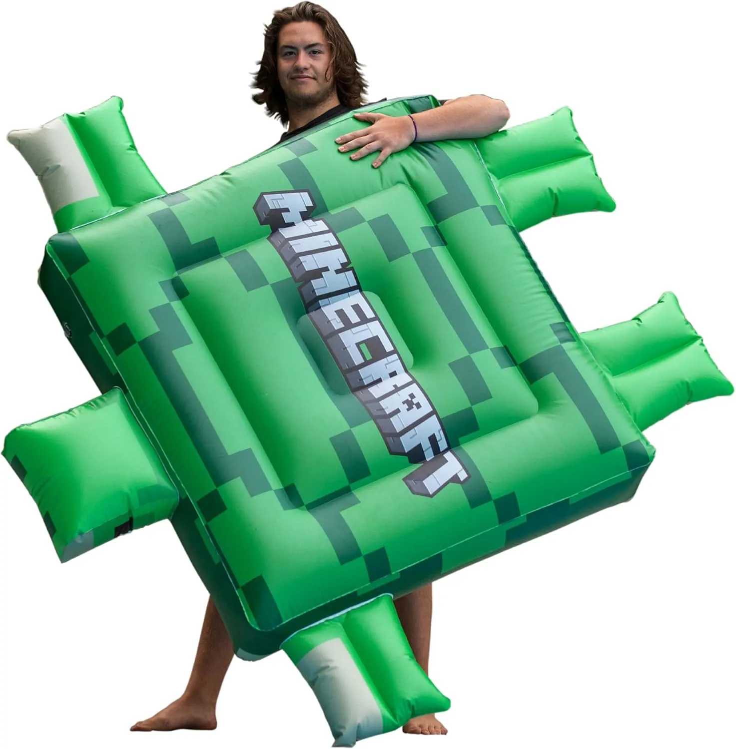 Officially Licensed Minecraft Ride-On Turtle Pool Raft Float - Dive into Beach Biome Fun, Oversized 72"x72"