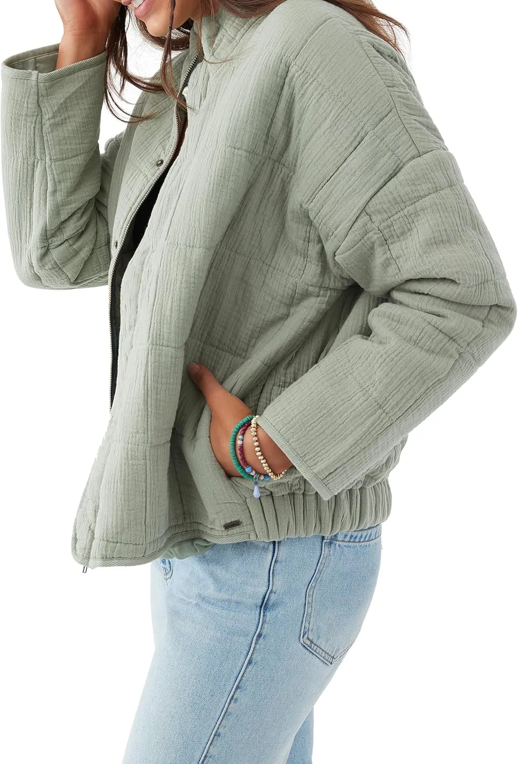 O'NEILL Women's Oversized Quilted Jacket - Lightweight Jackets for Women with Pockets - Casual and Comfortable