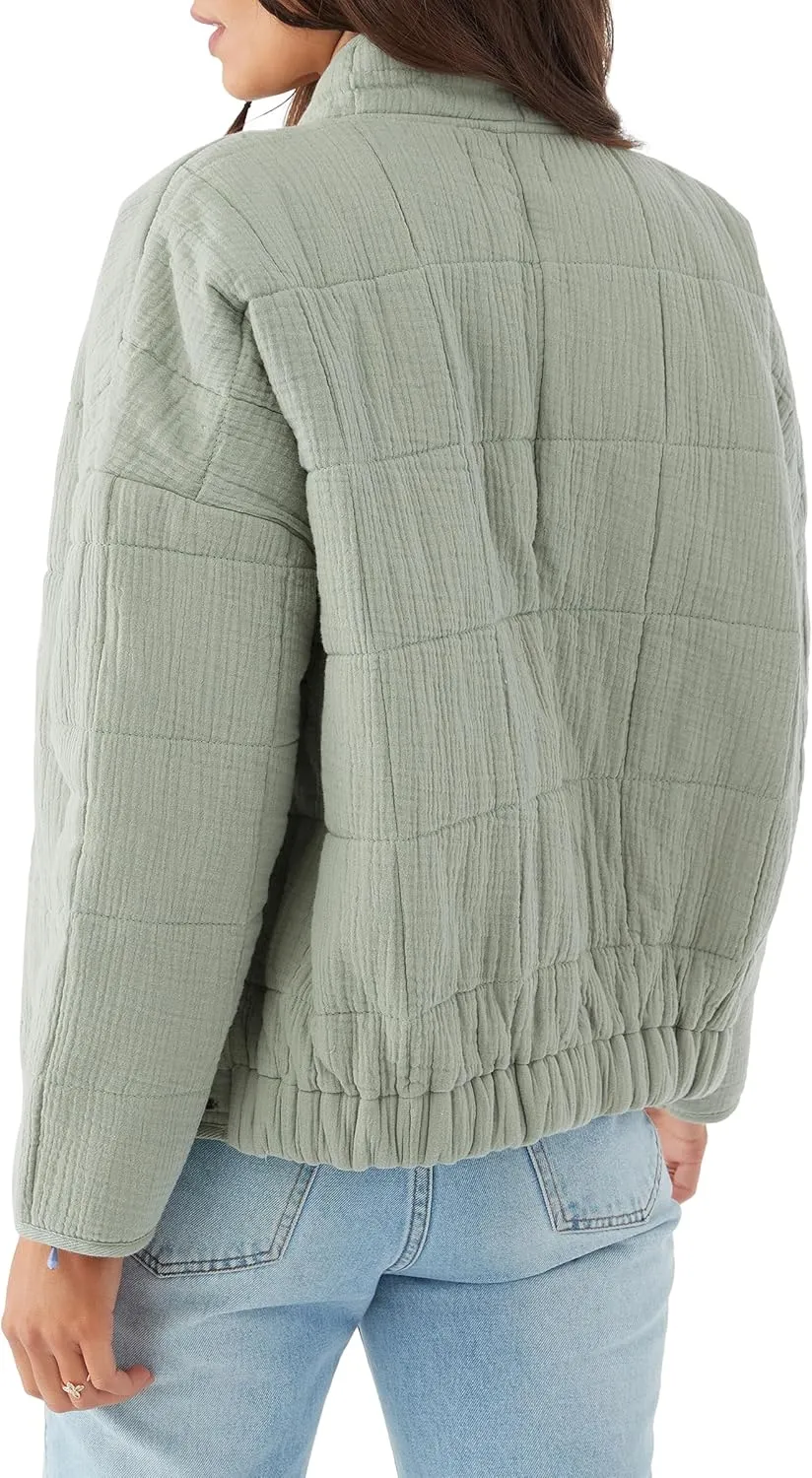 O'NEILL Women's Oversized Quilted Jacket - Lightweight Jackets for Women with Pockets - Casual and Comfortable