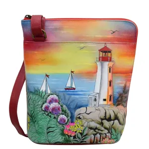 Organizer Crossbody With Extended Side Zipper - 493