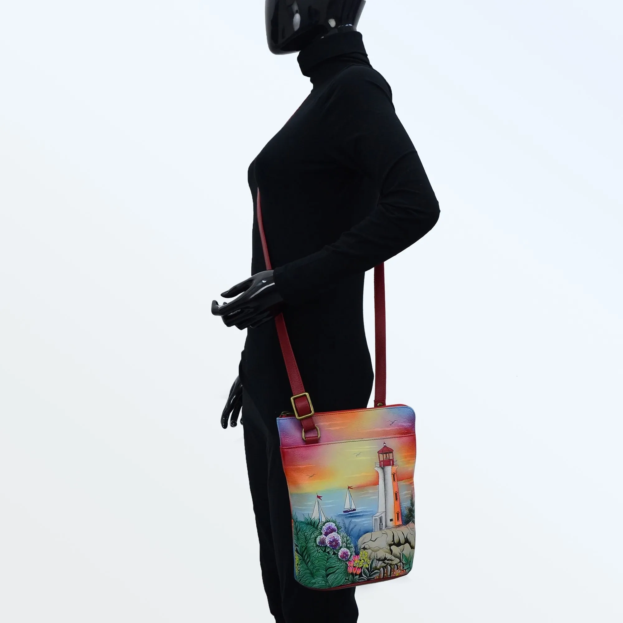 Organizer Crossbody With Extended Side Zipper - 493