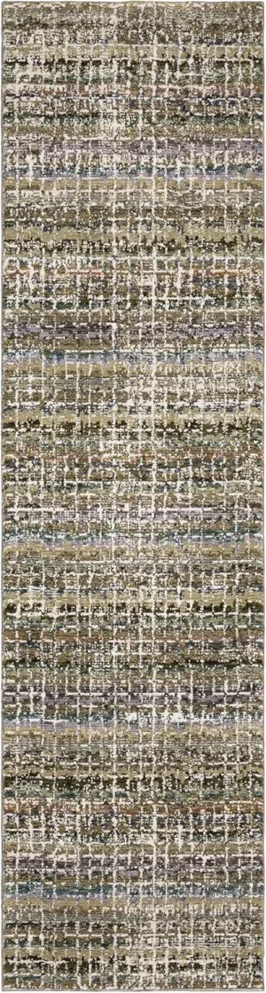 Oriental Weavers Atlas Area Rug - 747A0-2'3" x 8' - in Green/Multi - Modern Style, Stain Resistant, Family and Pet Friendly, Entryway, Hallway Runner Rug