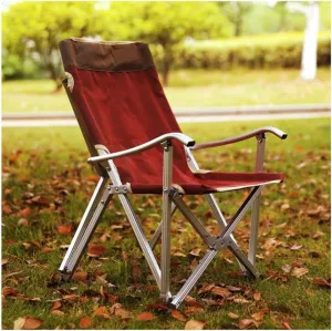 Outdoor Chair Folding Camping Chair Outdoor Chair Portable Folding Chairs for Relax Camping Fishing Backrest Stool Aluminum Alloy Leisure Beach Chair Camping Chair Foldable Chair