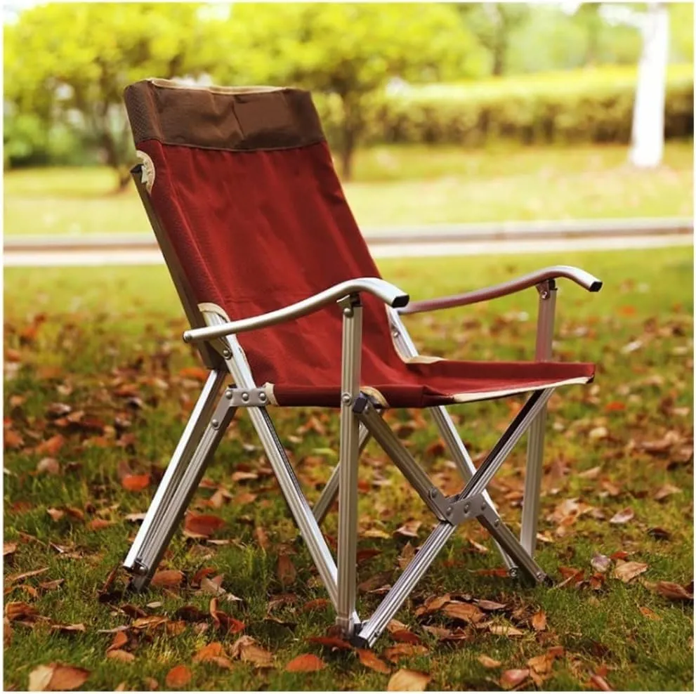 Outdoor Chair Folding Camping Chair Outdoor Chair Portable Folding Chairs for Relax Camping Fishing Backrest Stool Aluminum Alloy Leisure Beach Chair Camping Chair Foldable Chair