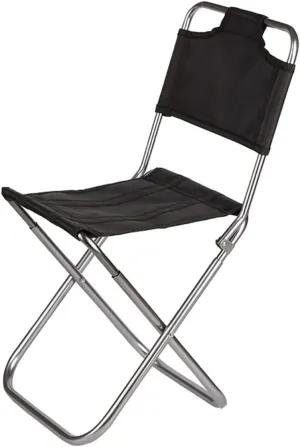 Outdoor Chair Folding Camping Chair Small Camping Stool Chair Portable Fishing Seat Stool with Backrest for Outdoors Hiking Fishing Gardening Camping Chair Foldable Chair, Black