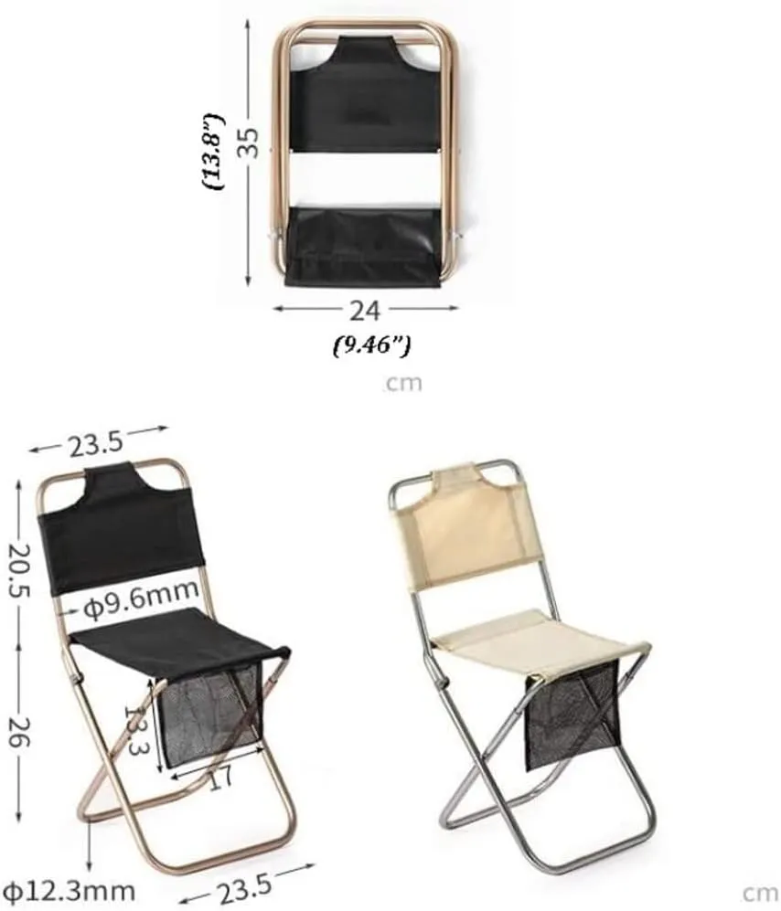 Outdoor Chair Folding Camping Fishing Picnic BBQ Seat Ultralight Aluminum Alloy Stool with Storage Bag Foldable