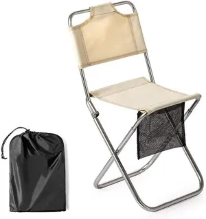 Outdoor Chair Folding Camping Fishing Picnic BBQ Seat Ultralight Aluminum Alloy Stool with Storage Bag Foldable