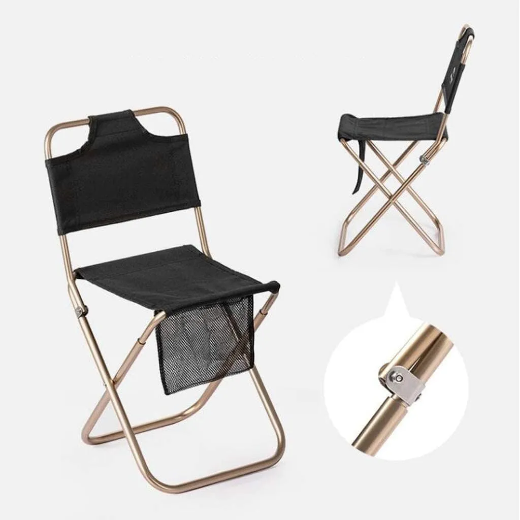 Outdoor Chair Folding Camping Fishing Picnic BBQ Seat Ultralight Aluminum Alloy Stool with Storage Bag Foldable