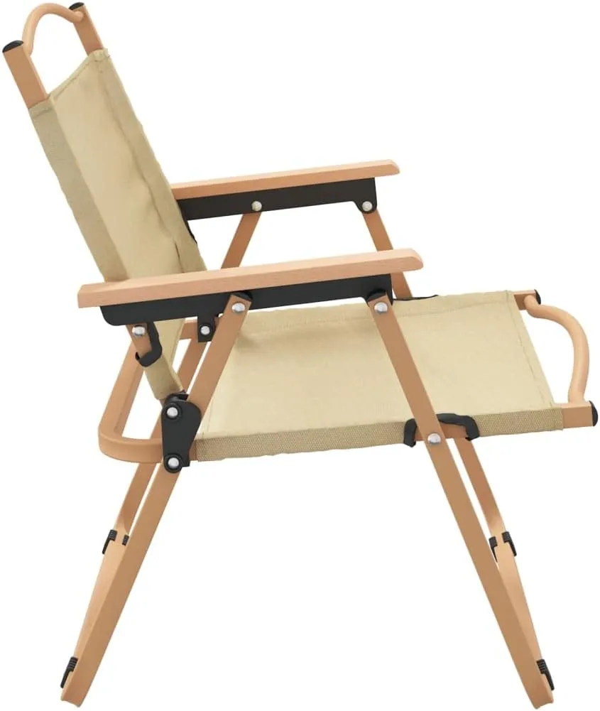Outdoor Chair with Foot Rest Heavy Duty Beach chairCamping Chairs 2 pcs Beige 21.3"x16.9"x23.2" Oxford FabricSuitable for Garden Patio Living Room