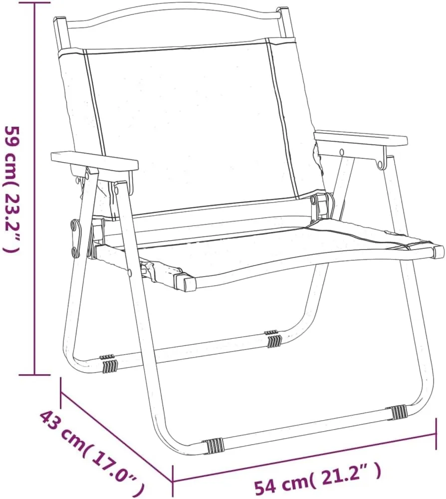 Outdoor Chair with Foot Rest Heavy Duty Beach chairCamping Chairs 2 pcs Beige 21.3"x16.9"x23.2" Oxford FabricSuitable for Garden Patio Living Room