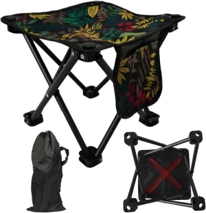 Outdoor Foldable Stool - durablee Folding Camp Seat, Compact Lightweight Chair | Portable Camping Gear with Storage Pouch, Easy Carry Support for Backpacking Travel Fishing Lawn Hiking Adventure Use
