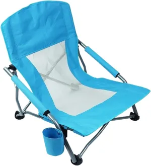 Outdoor Lounge Chair Beach Chair Folding Chair Oxford Cloth High Back Chair Blue Orange(Blue)