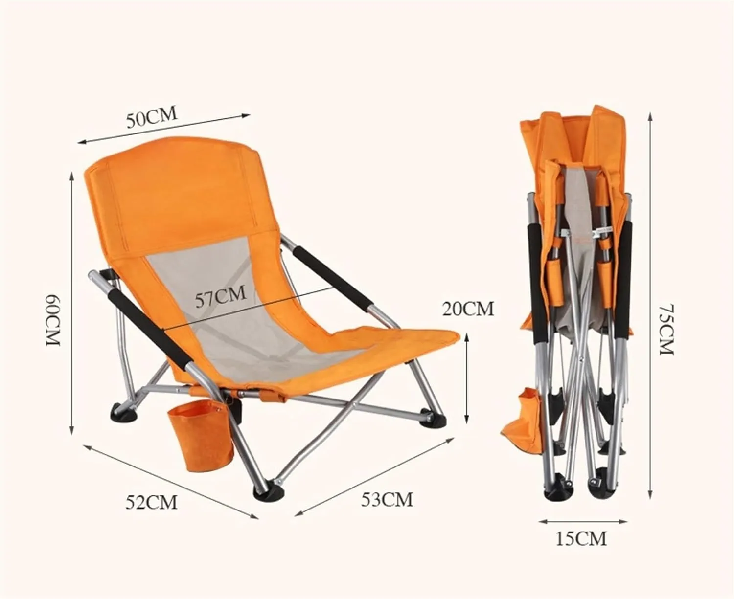 Outdoor Lounge Chair Beach Chair Folding Chair Oxford Cloth High Back Chair Blue Orange(Blue)