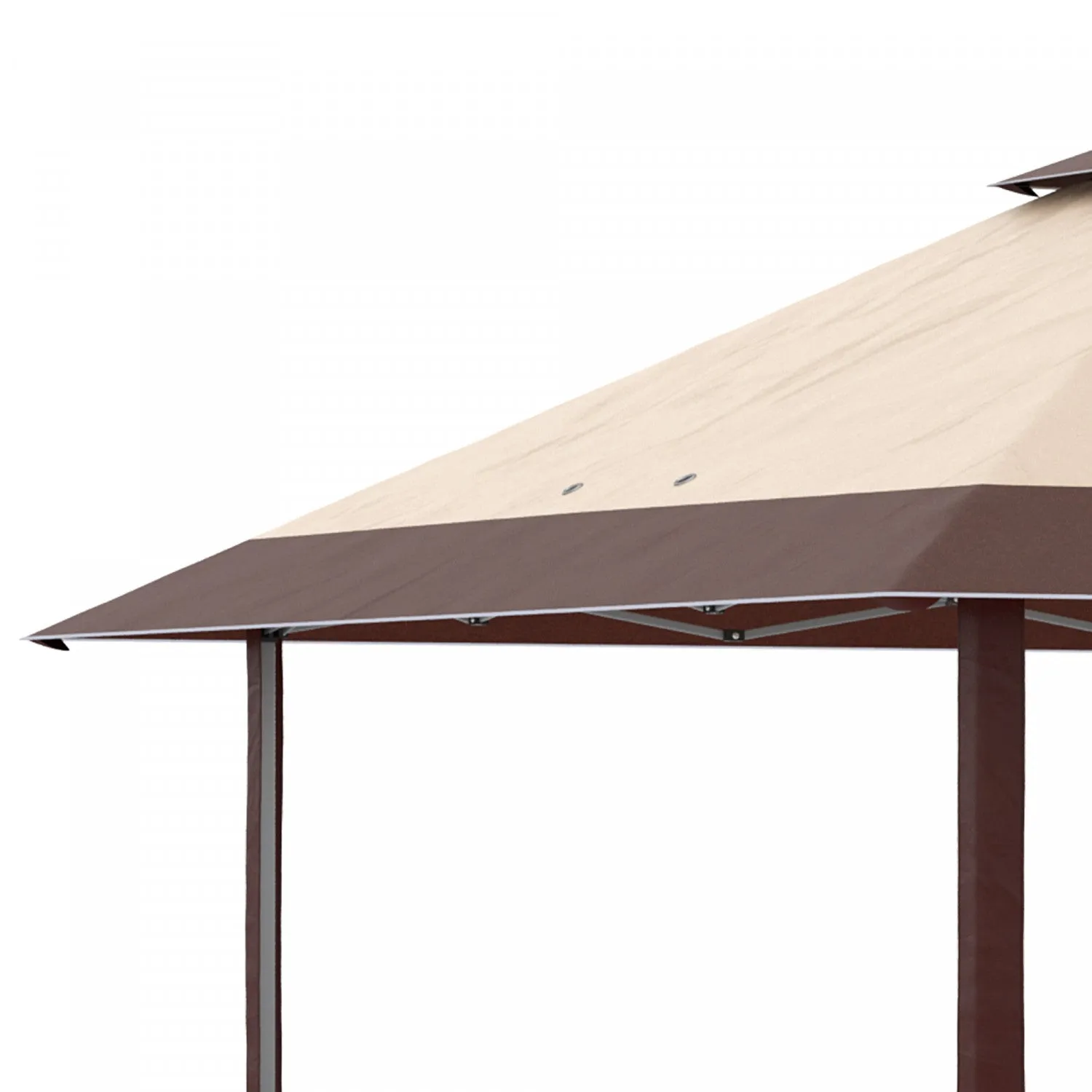 Outsunny 13' X 13' Outdoor Pop-up Party Tent Canopy With Top Vent, Khaki|Outsunny 13 'x 13' Auvent De Tente De Fete D'exterieur Avec Event Superieur, Hauteur Reglable Sur 3