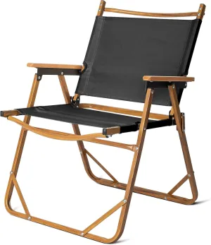 Outvita Portable Folding Camping Chair, Ultralight Low Beach Chair, Durable Aluminum Frame Armchairs for Hiking Concert Fishing Picnic, Supports 220Lbs (Black Large)