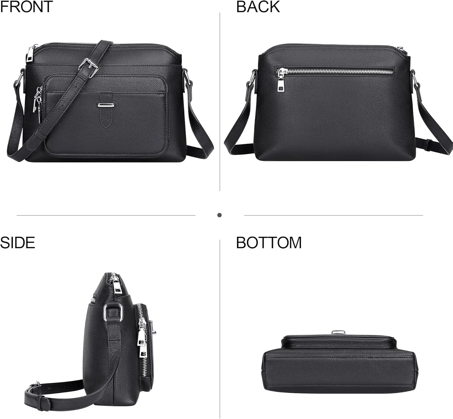 Over Earth Genuine Leather Crossbody Bags for Women Small Ladies Handbags and Purses with Card Slots