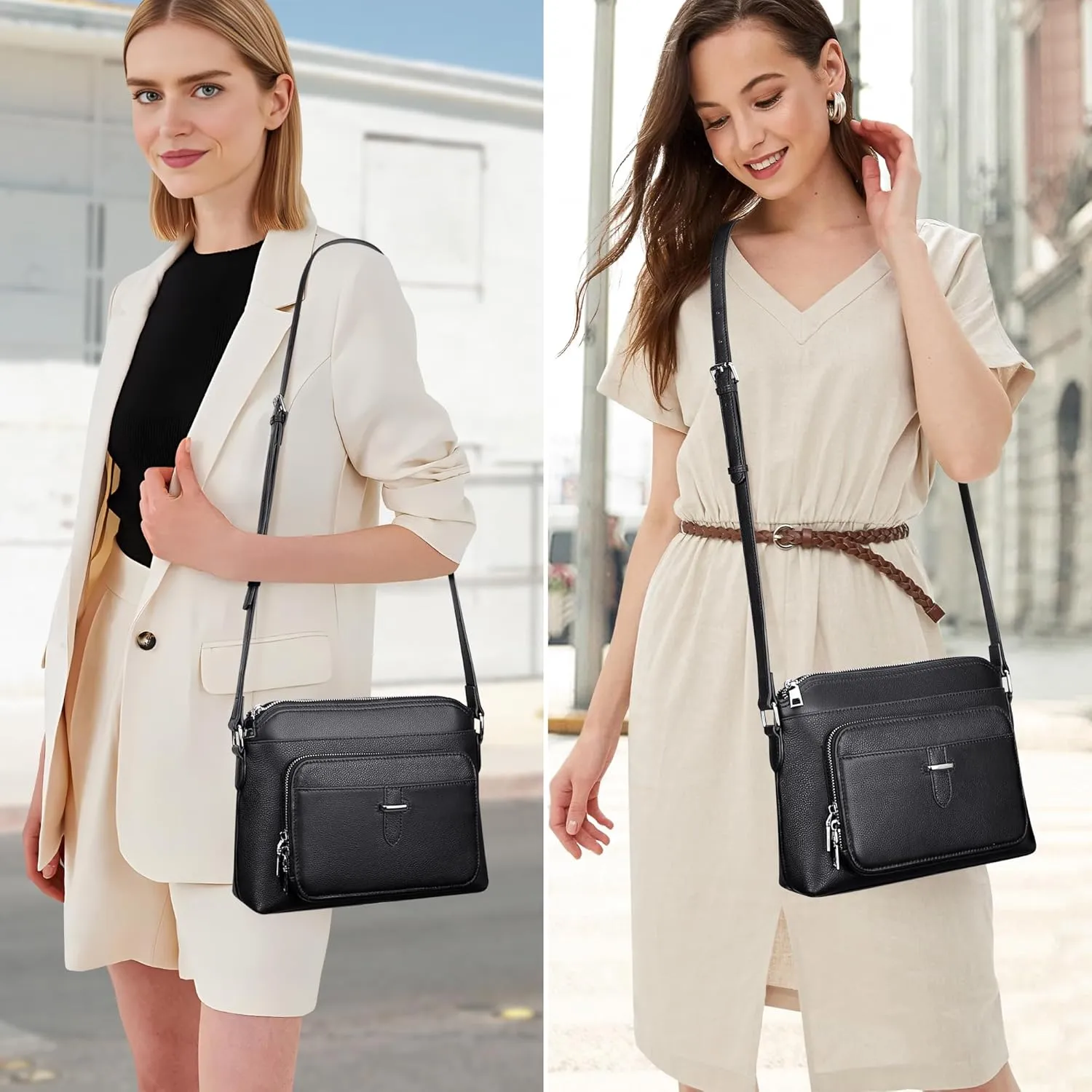 Over Earth Genuine Leather Crossbody Bags for Women Small Ladies Handbags and Purses with Card Slots