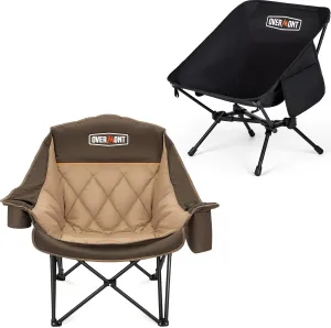 Overmont Oversized XL Camping Chair for Adults Ultralight Portable Camping Chair Combo