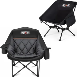 Overmont Oversized XL Camping Chair for Adults Ultralight Portable Camping Chair Combo