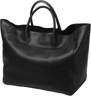 Oversize Tote Bag for Women Genuine Leather Handbags and Purses Cowhide Large Shopper Bag Female Travel Handbag