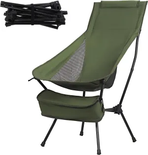 Oversized Folding Camping Chair, Adult Heavy Duty Camping Chair, Outside Folding Chair for Patio, Lawn and Outdoors, Supports 198lbs