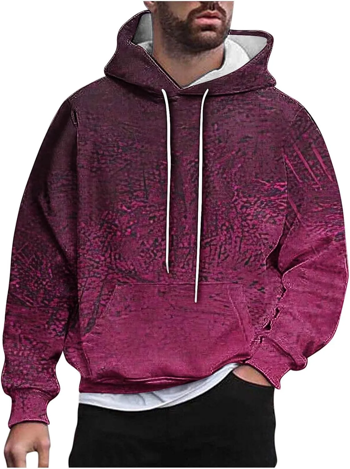 Oversized Hoodies 2024 Fall Vintage Lightweight Mens Hooded Sweatshirts Pullover with Kanga Pockets Streetwear