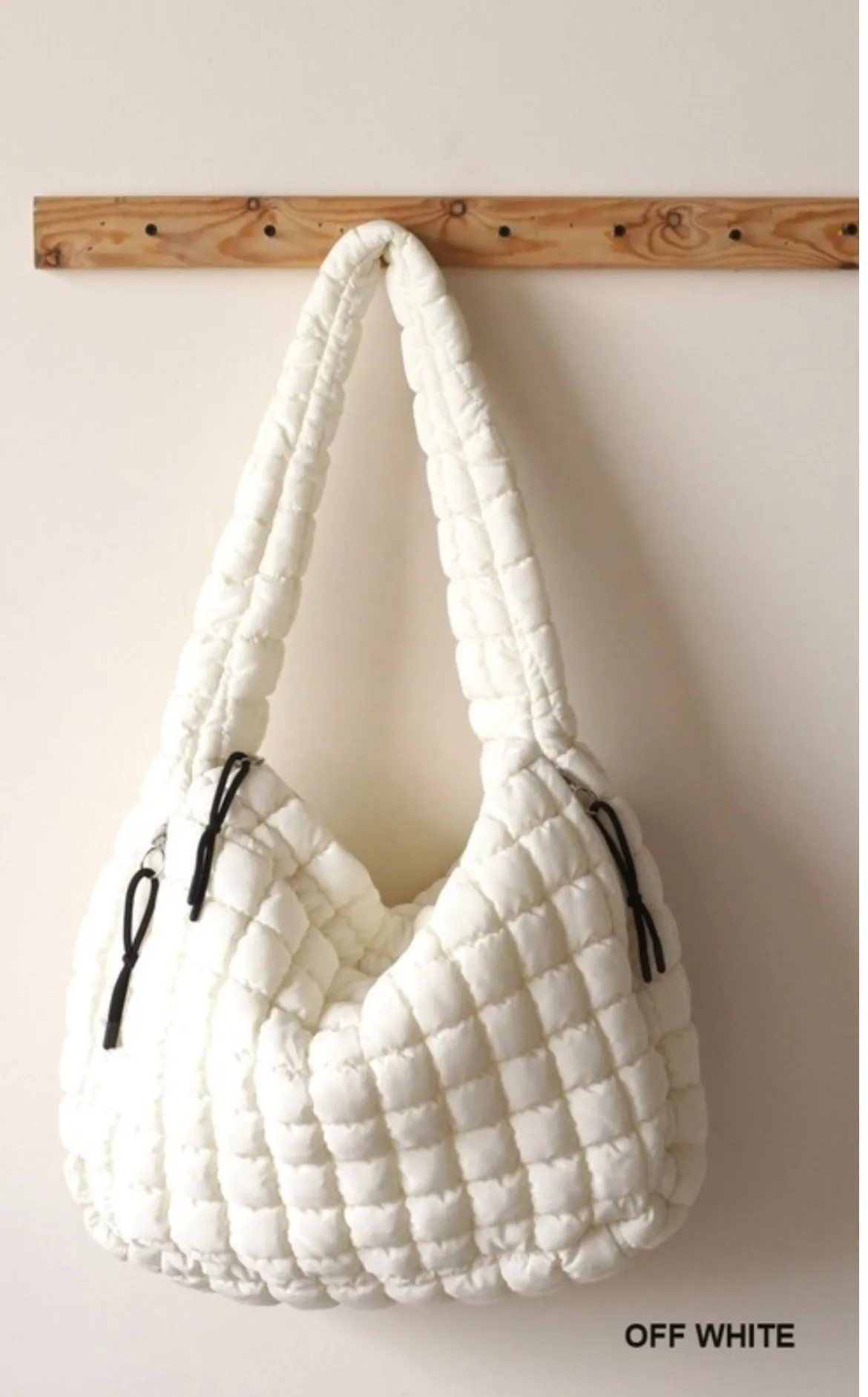 Oversized Quilted Carryall Tote Bag by Zenana (Lt Grey)
