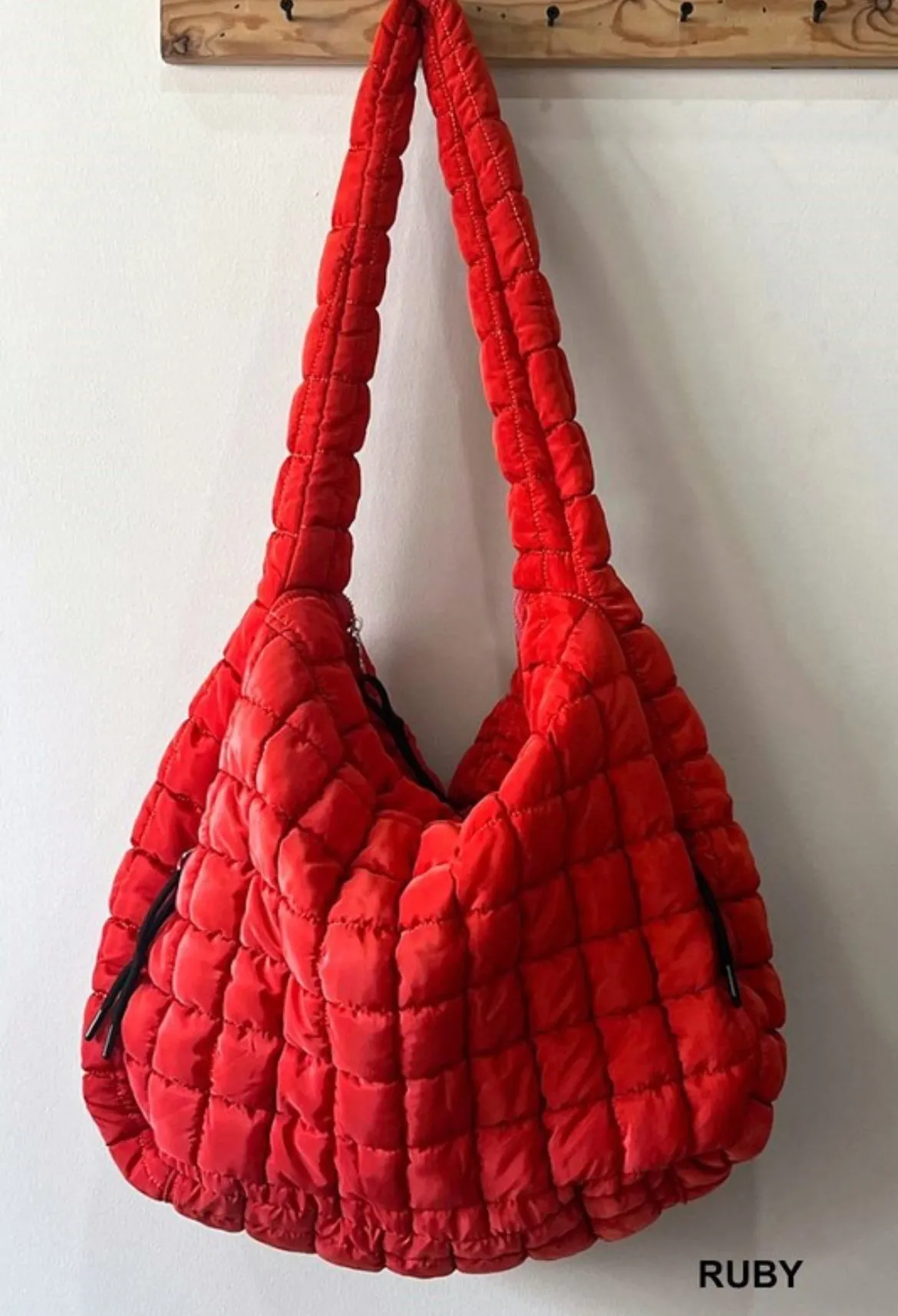 Oversized Quilted Carryall Tote Bag by Zenana (Lt Grey)