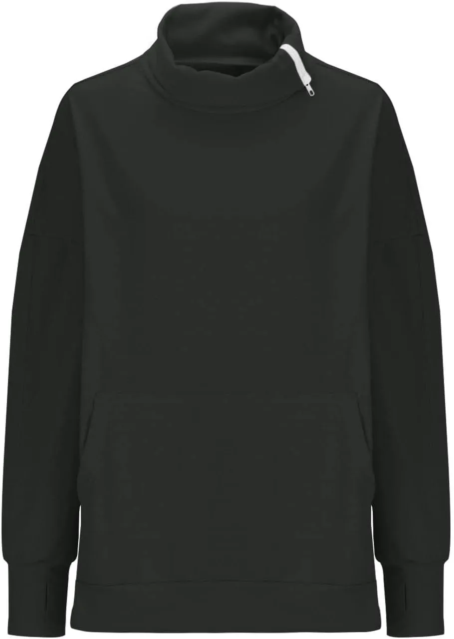 Oversized Sweatshirts for Women Trendy Zip High Neck Long Sleeve Solid Pullover Casual Cozy Warm Y2k Tops with Pocket