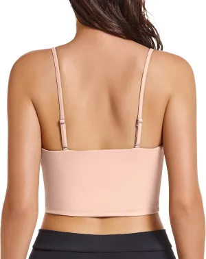 OVESPORT Women's Longline Sports Bras Women Workout Tank Tops with Built in Bra & Adjustable Straps for Yoga Gym Fitnesss