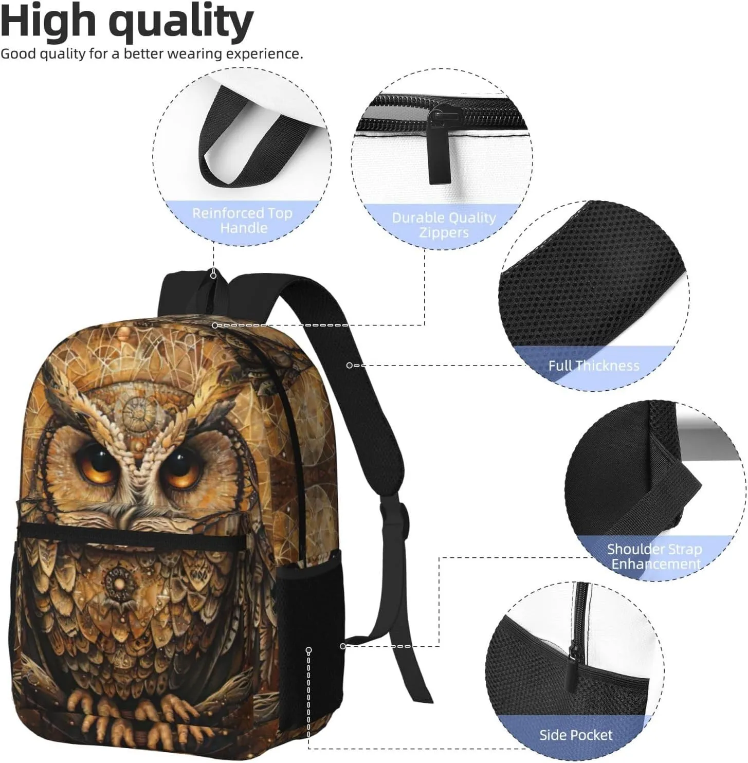 Owl Beliefs Laptop Backpack,Carry On Backpacks, Fits Up To 16 Inch Computer,Travel Daypack For Men Women