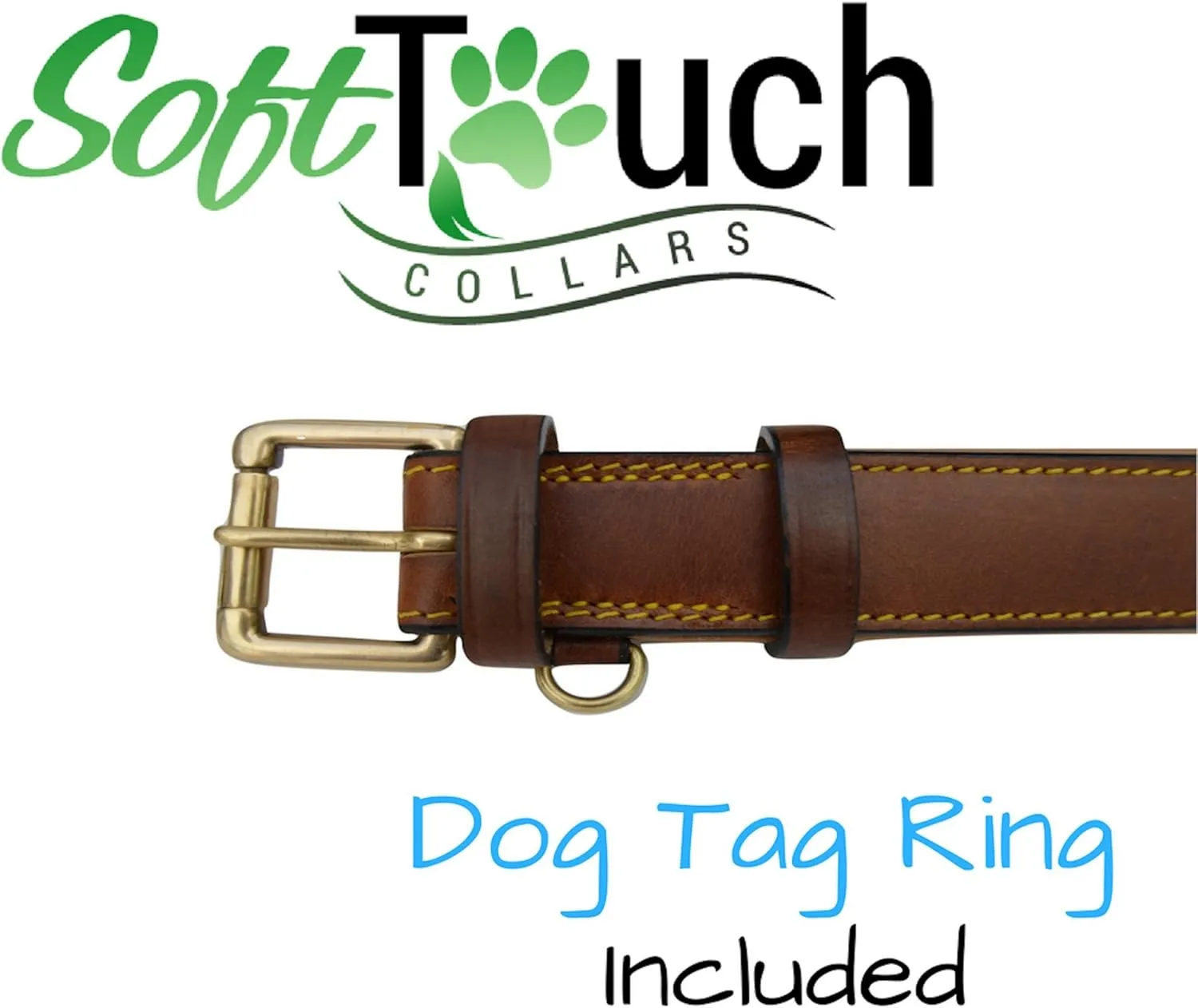 Padded Leather Dog Collar Brown, Slimline Edition, Size Large