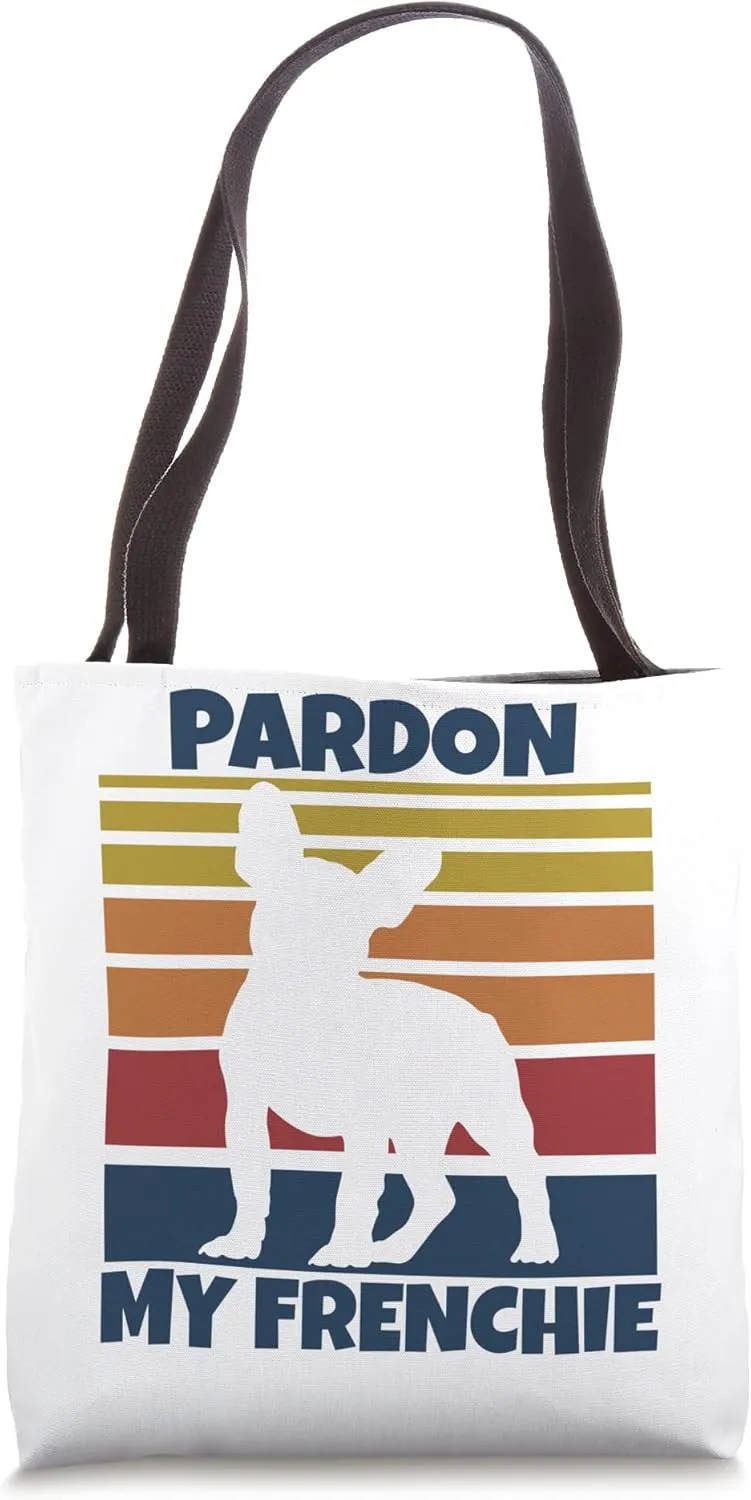 Pardon My Frenchie Bulldog Lovers French Bulldog Retro Tote Bag