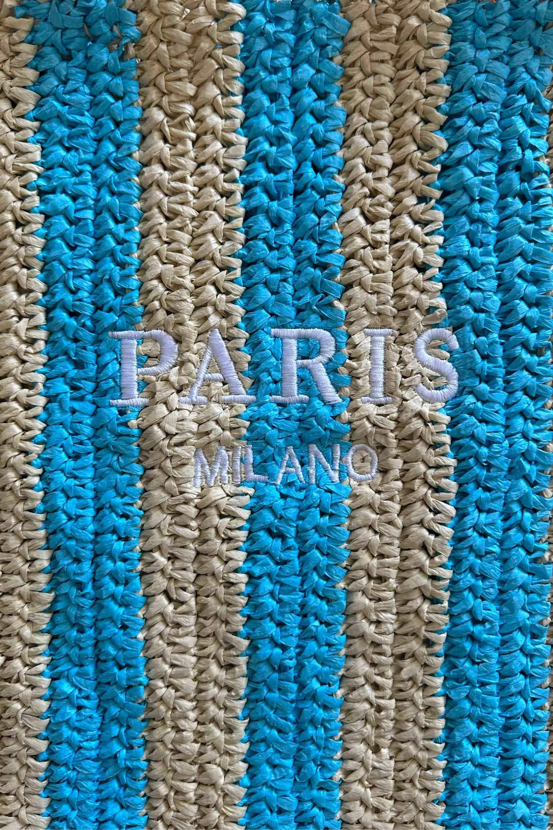 Paris Stripe Tote Bag | Aqua