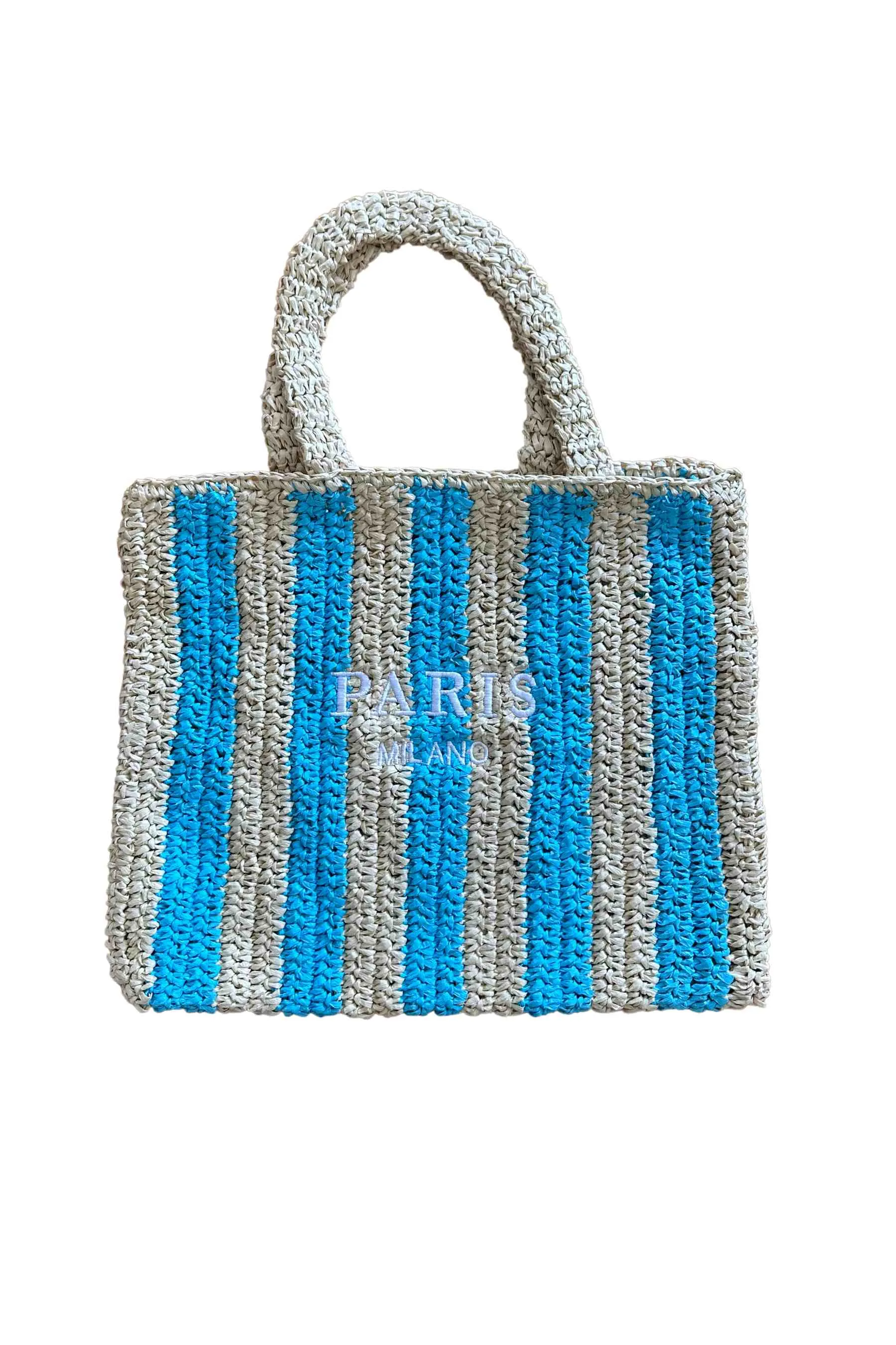 Paris Stripe Tote Bag | Aqua
