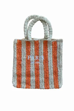 Paris Stripe Tote Bag | Orange