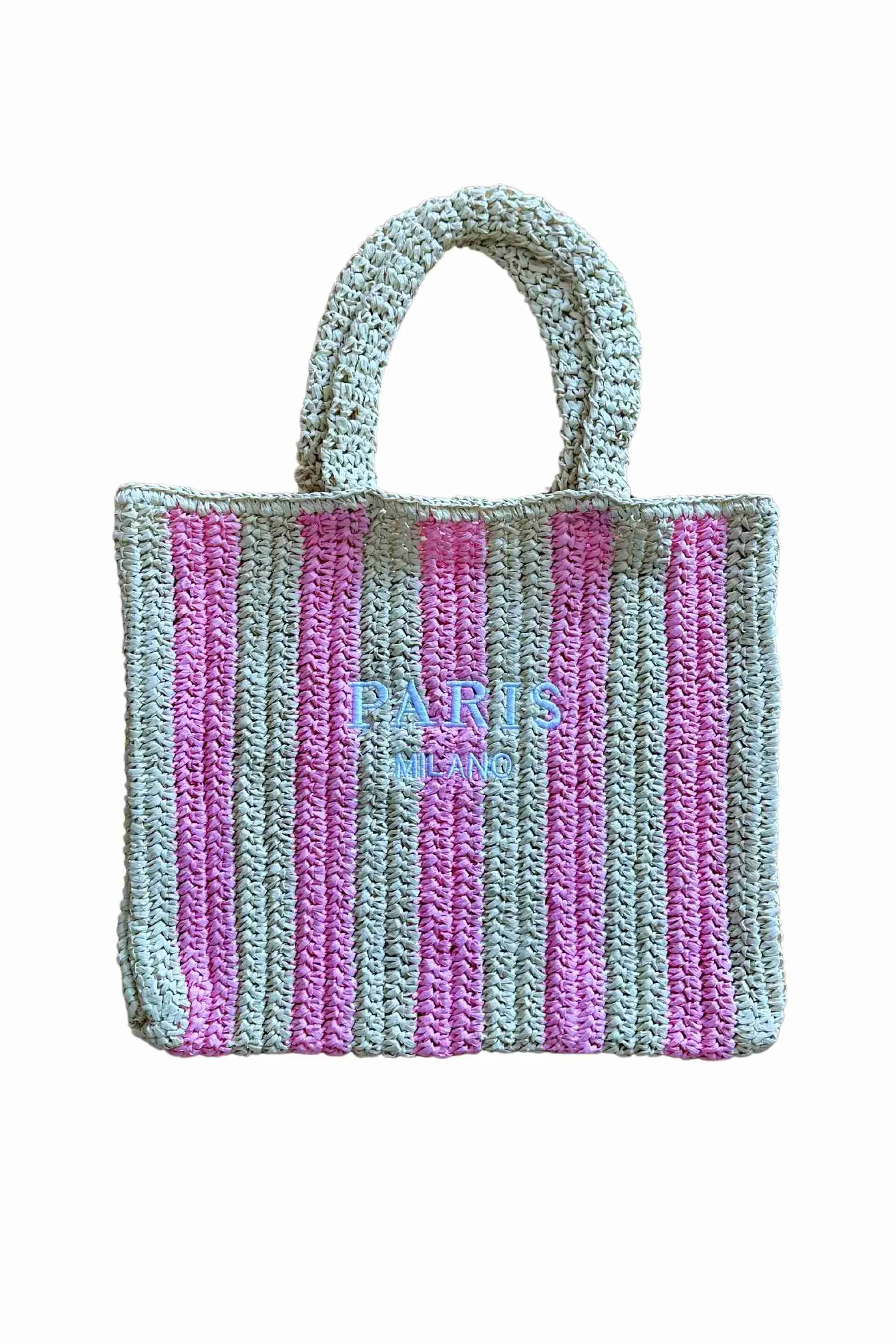 Paris Stripe Tote Bag | Pale Pink