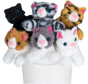 PASSIONFRUIT Plush Stuffed Toy Cat Set – Set of 6 Stuffed Toys for Kids – 6 Inches Long – Bright & Vibrant Colors – Soft Toy Set for Boys & Girls