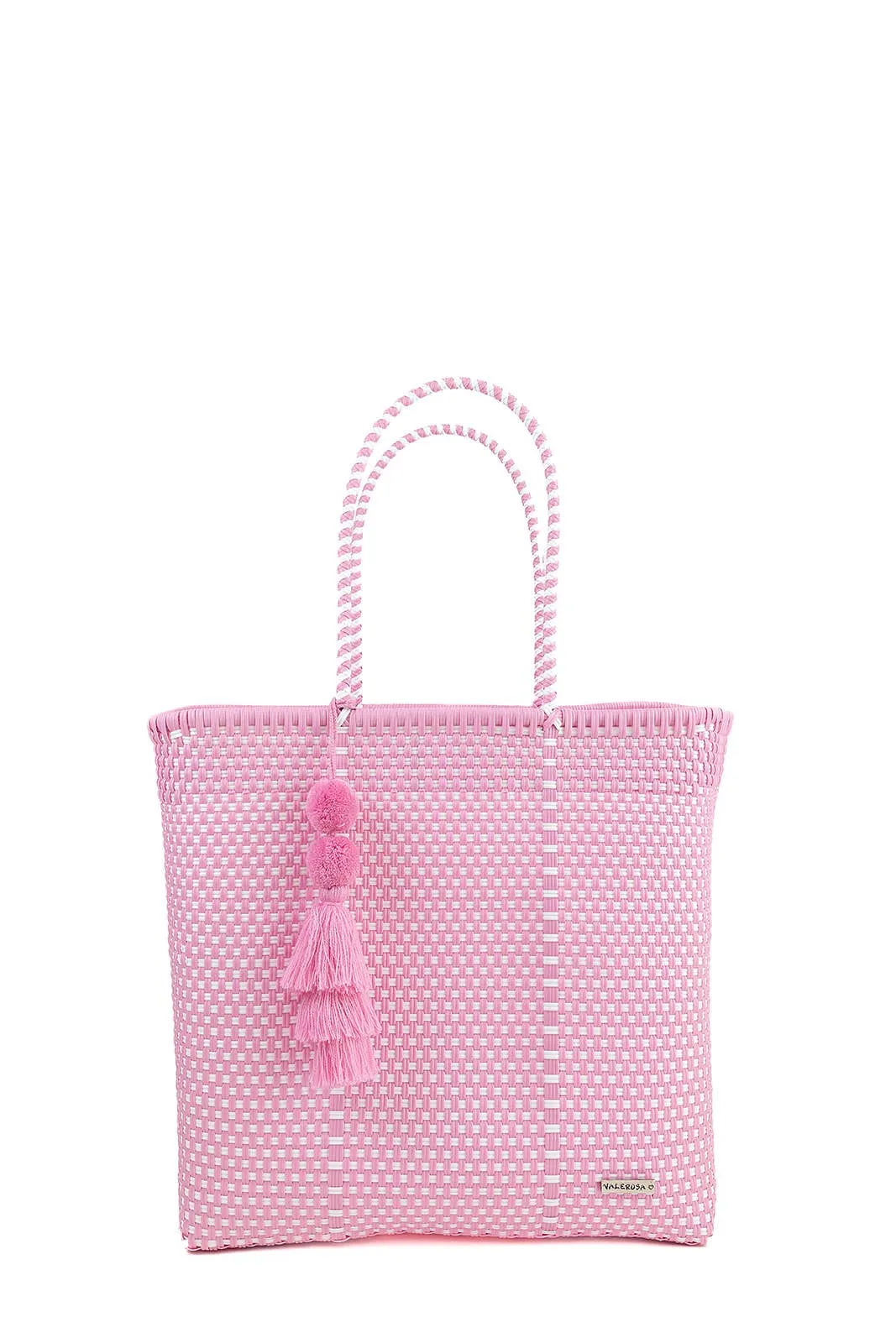 Pastel Pink and White Checker Jumbo Tote