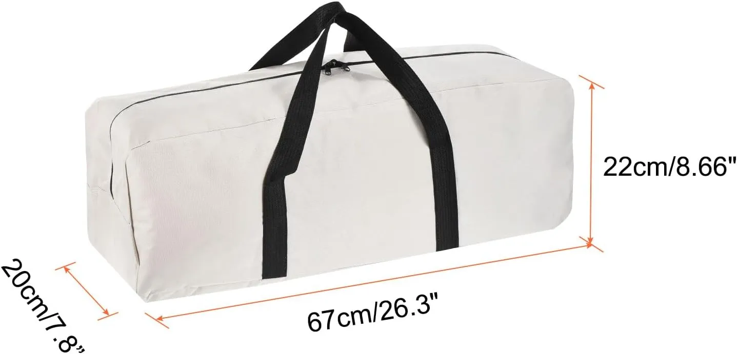 PATIKIL 26" Camp Chair Replacement Bag, Medium Storage Duffle Bag Waterproof Moving Bag with Zipper Foldable Canvas Tote Bag for Travel Camping, Beige (26"x7.8"x8.7")