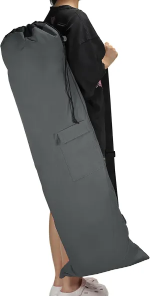 PATIKIL 47 Inch Camp Chair Replacement Bag, Foldable Camping Chair Bag 900D Oxford Large Mouth Carry Bag with Adjustable Shoulder Strap & Side Pocket for Outdoor Camping, Gray