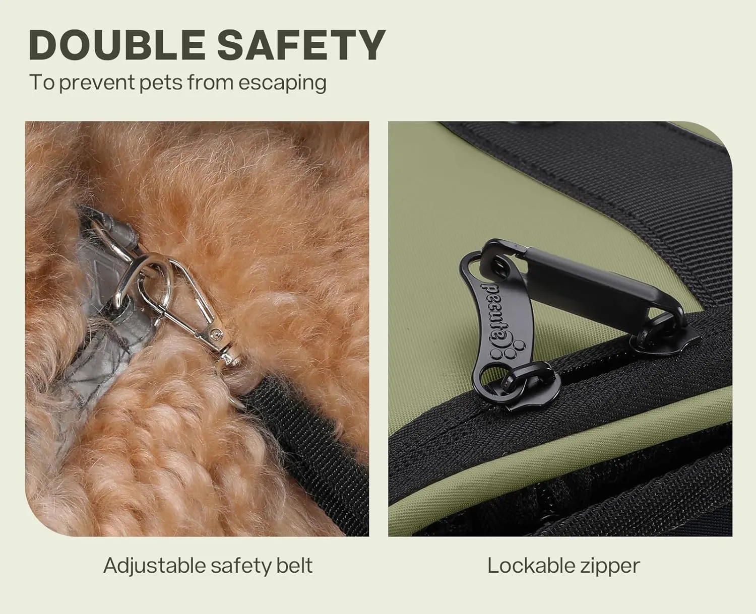 Pecute Cat Carrier Backpack Pet Carrier Backpack Widen Large Space, Stable Pet Backpack for Cat Small Dog, Ventilated Pet Backpack Miniature Dachshund Bag Suitable for Hiking, Camping Dark Green