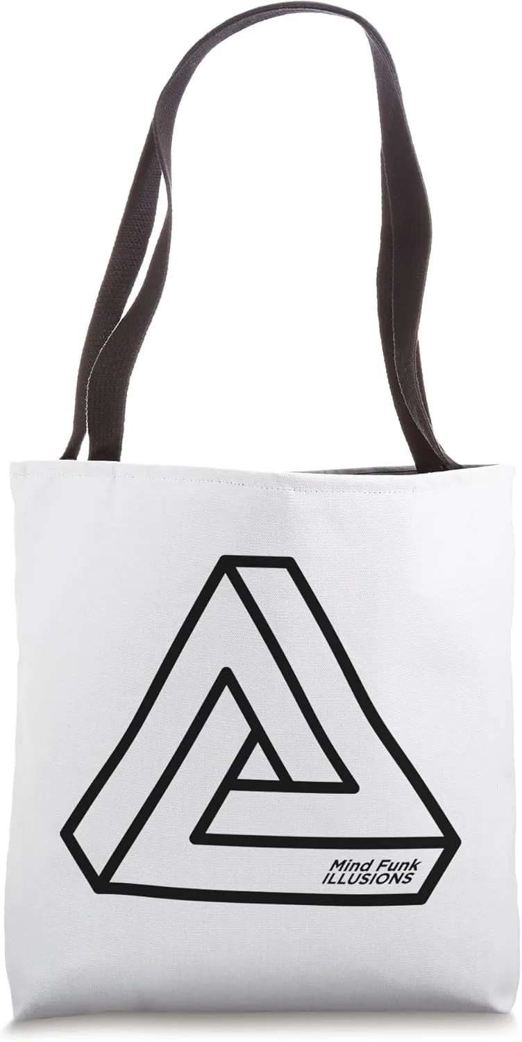 Penrose Triangle Optical Illusion Tote Bag